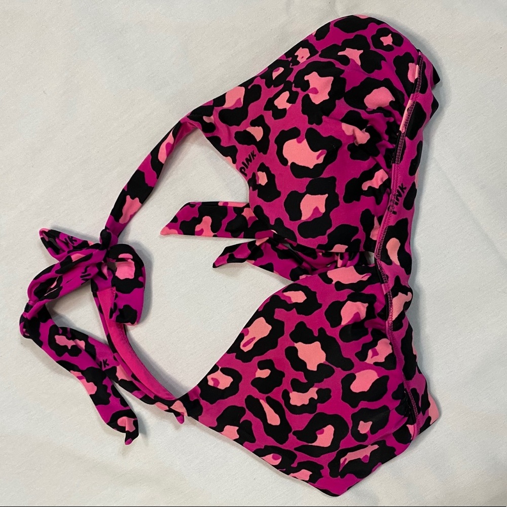 Victoria’s Secret PINK leopard print swimsuit top
